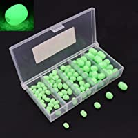 Los mejores  - OriGlam 100 piezas de plástico blando Luminous Glow Cuentas Pesca- cuentas redondas de perlas de plástico- forma ovalada…